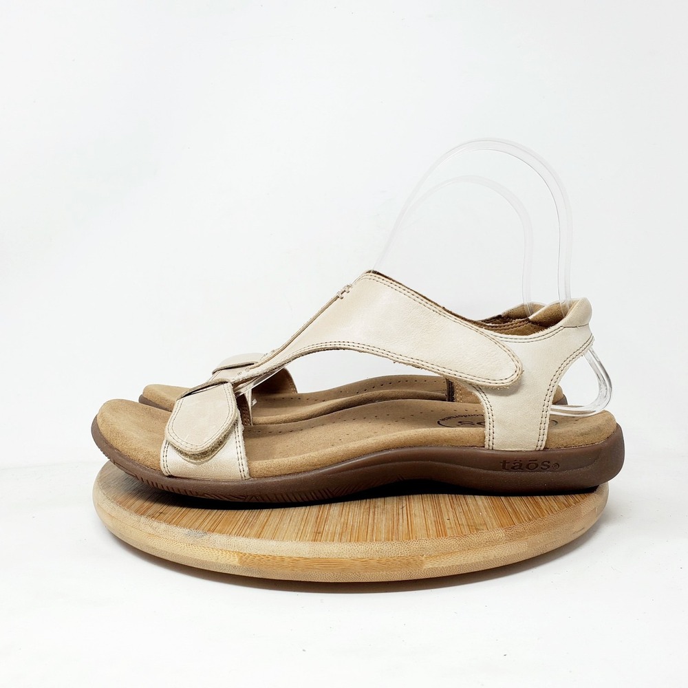 Taos The Show Sandals Womens 7 Leather Comfort Adjustable T Strap Shoes